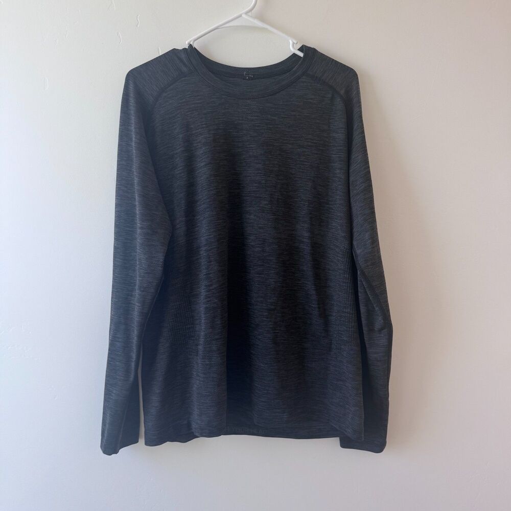 Lululemon Grey Black Space Dye Long Sleeve Athletic Shirt Size L